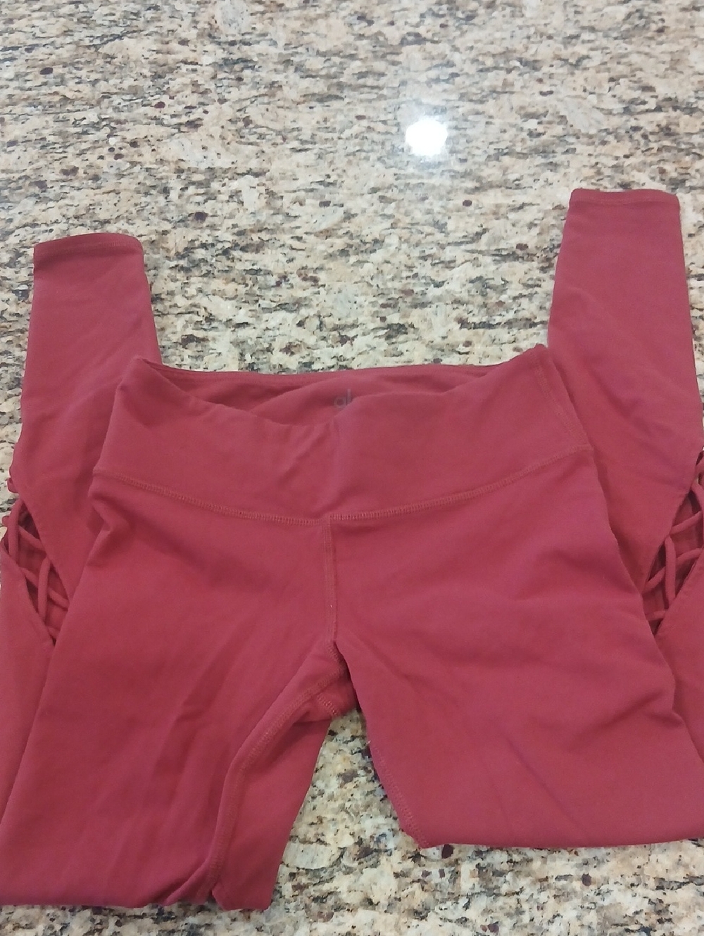 Alo Yoga Burgandy Leggings with Side Detail